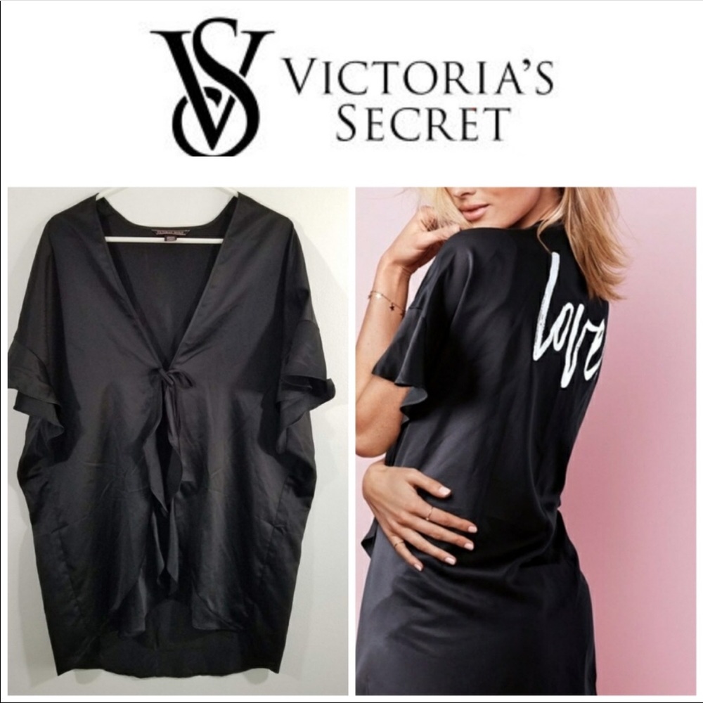 NWOT Victoria Secret Black Nighty Overthrow